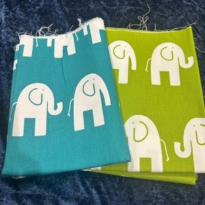Premier Prints Elephant Print Fabric in Teal and Green 1/2 yard both colors